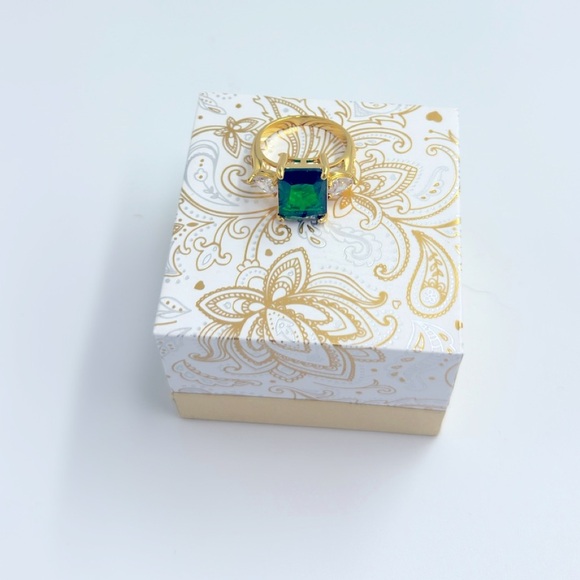 Charter Club Emerald Cut Crystal Ring Plate, Gold - Picture 6 of 11